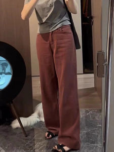 High Waist Straight Leg Jeans Womens plus Size Thin Wide Leg Floor Length Pants Autumn Thin Loose Slimming Jeans