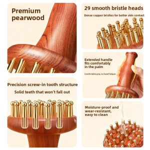 Bronze Meridian Brush 29 Teeth Full Body Universal Brush Abdominal Rubbing Massage Essential Good Things Gua Sha Tool