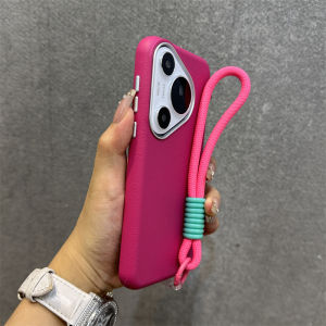 Huawei Pura70 Pro+ Ultra Protective Case Luxury Leather Texture Independent Button Anti-Fall Red Color Mate60/50/40 pro Compatible