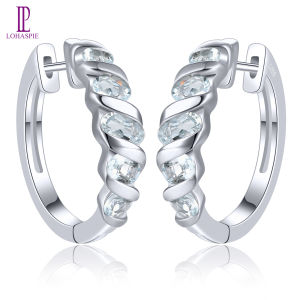 Lohaspie เครื่องประดับ1.5กะรัตจริงแหวนเงินสเตอริ่งแข็ง925ต่างหูหนีบพลอยสีฟ้าต่างหูหนีบพลอยสีฟ้าธรรมชาติต่างหู925เงินสเตอร์ลิงอัญมณีสีฟ้าสำหรับผู้หญิง