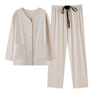 Bộ đồ ngủ nữ MiiOW Cat Person làm bằng vải cotton dài tay quần dài thoải mái