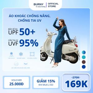 Áo Chống Nắng Nữ Hai Lớp Dáng Dài Liền Thân Chất Hạt Xoàn Cao Cấp Chống Tia UV SPF 50++ BURNY