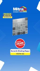 Zehn Keramik Dinding Dapur Glass Mozaik METM-06 30x30 Cm Putih-Abu