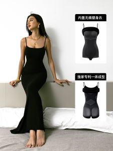 ชุดเดรสทรงเอแขนกุดเอวสูงมีซิปด้านหน้า ชุดรัดรูปแบบเกาะอกพร้อมแผ่นเสริมหน้าอก ชุดเดรสยาวคลุมเข่าทรงหางปลา ผ้าโมดอล