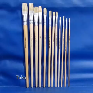 kuas lukis ETERNA gagang panjang NO.1 - NO.12 kuas cat lukis pipih
