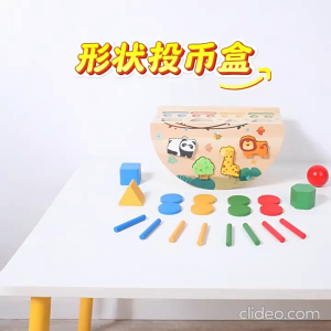 Hộp Thả Hình Khối Gỗ Montessori Đa Năng Thả Xu Cho Bé Phân Biệt Hình Khối Màu Sắc Phát Triển Tư Duy