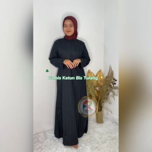 Raisma - Sabai Baju Muslim Maxi Gamis Putih Katun Jepang Gamis Polos Untuk Umroh Model Kantong Kiri Dan Kanan