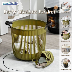 JustLiving Large Capacity Laundry Basket Dirty Clothes Basket High Quality Round Laundry Basket Minimalist Laundry Basket Plastic Basket Bathroom Clothes Basket Large Capacity Storage Basket