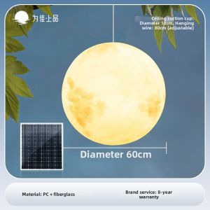 VINCAN | Waterproof Solar Outdoor Moonlight Round Lantern