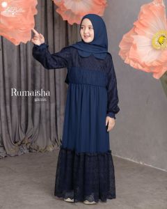 GAMIS BROKAT WISUDA ANAK TK DAN SD WARNA MAROON ANAK 5 6 7 8 9 10 11 12 TAHUN RUMAISHA BY LABELLA EKSLUSIF MEWAH PRINCESS GOWN DRESS BLACK GAUN NAVY