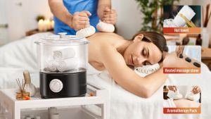 【จัดส่ง2วัน】ผ้าเช็ดตัว Steamer ความร้อนอย่างรวดเร็วผ้าขนหนูอุ่นด้วยผ้าขนหนูคลิปผ้าขนหนูความจุสูงเครื่องทำความร้อนผ้าขนหนูสปาผิวหน้าช