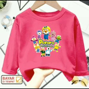 Kaos atasan anak usia 1-12 tahun Pororo Middle lengan panjang