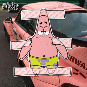 SpongeBob Patrick Star Squidward Crab Boss Cartoon Reflective Car Stickers Car Door Body Stickers Rear Glass Paster