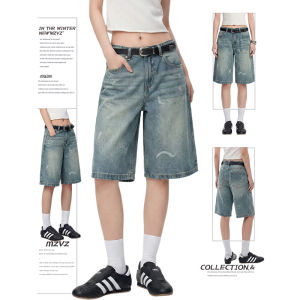MZVZ | American Vintage Graffiti Splash Ink Mid-rise Straight Jeans