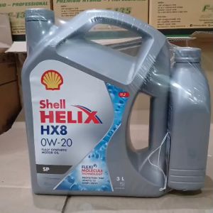 น้ำมันเครื่องสังเคราะห์แท้ 0W-20 (สำหรับรถอีโคคาร์) Shell Helix HX8 Synthrtic 3 ลิตร