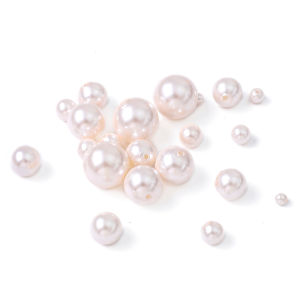 2/10 chiếc hạt ngọc trai thủy tinh khoan nửa lỗ 3/4/5/6/8/10/12mm để làm bông tai trang sức vòng đeo tay đinh tán tự làm