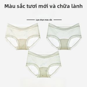 MiiOW | Quần lót tam giác bằng lụa băng không đường may kháng khuẩn cho nữ mùa hè thoáng khí mát mẻ không bó sát quần lót tam giác