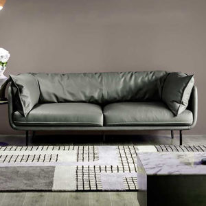Nordic Minimalist Italian Style Three-Seater Modern Simple Tech Cloth Wash-Free Leather Sofa for Small Apartments And Homes