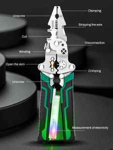 Wire Strippers Foldable Cable Cutters Multi-Function Electrician Wire Splitter Wire Winding Pliers Crimping Pliers Hand Tool