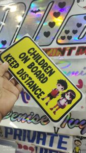 Children On Board Keep Distance Caution Sticker Waterproof for Any Vehicle Safety Warning Decal
