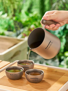 Pure Titanium Tea Making Device Travel Tea Set with Strainer Outdoor Portable Home Business Trip Camping Oven Mitts Titanium Alloy Titanium Tea Set