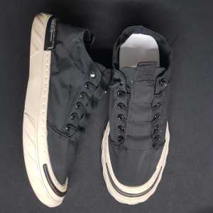 Kenxiex Sepatu Slip On Pria Import Fashion Sepatu Parasut Pria BISA COD 113581 Sneaker Kasual Bahan Pu Canvas Sneakers Khaki Black Gray - Lazada