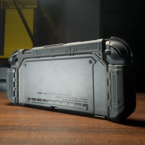 Fatbear đen cao su chống rơi Vỏ bảo vệ chiến thuật bậc quân sự đệm vỏ bảo vệ bìa cho Bộ chuyển đổi Nintendo 2 NS2