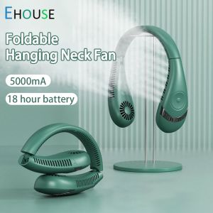 5000 มิลลิแอมป์ USB พัดลมห้อยคอพับ พาขนาดเล็กชาร์จ 360 องศา ปิดเสียง สายคล้อง คอกลาง