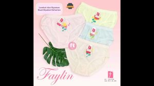 FAYLIN | Celana Dalam Wanita KATUN Wanita BORDIR / Warna Muda LEMBUT / CD Dalaman Cewek MURAH /  art FAY LY08