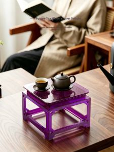 ZHIXIAO | Acrylic Chinese Style Minimalist Rectangular Teapot Holder Tea Set Tray