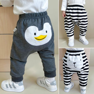 Baby Boy Harlan Pants Autumn Outfit Long Trousers Casual Cotton Loose Fit Elastic Waist Kids Clothes Spring Autumn Wear