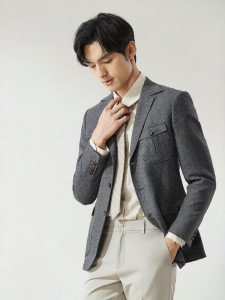 seven7 | Bộ Com lê nam casual cao cấp notch lapel chất liệu len tinh khiết
