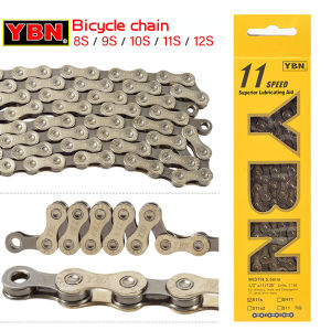 YBN Bike Chain 8/9/10/11/12 Speed Bicycle Chain 116 Links Silver S11S MTB Road Bike Chain Compatible with SRAM SHIMANO Unpacked
