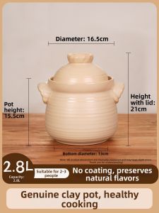 Stove-Ready Heat-Resistant Ceramic Pot For Home Use