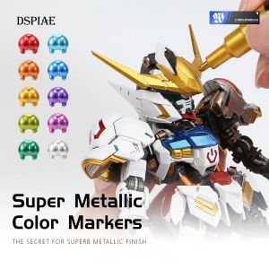 DSPIAE MKA Super Metallic Color Dual Tip Markers Kit for Gunpla Mech Scale Model Touch-up Painting DIY Hobby Craft Modeling Tool