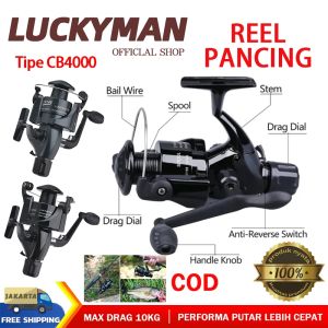 【Promosi】Reel lompat CB4000 Reel logam hingga 10 kg 13+1/alat pancing/5.2:1