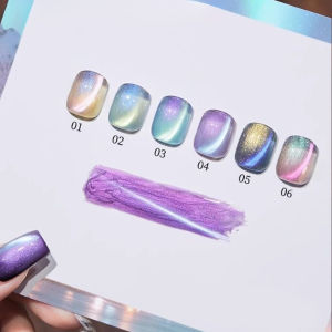 ยาทาเล็บเจลแม่เหล็ก 12 มล. 1-8 ชิ้น ลายคริสต์มาส 2025 สไตล์แสงเหนือ ประกายมุก แคทอาย สำหรับทำเล็บด้วยแสงยูวี สีชมพู