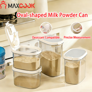 Maxcook Home Baby Milk Powder Storage Container Double-layer Airtight Food Storage Box with Magnetic Spoon Desiccant Compartment