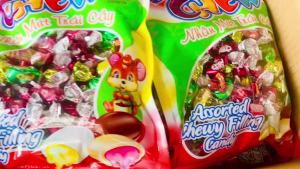Kẹo Chew có nhân mix vị trái cây HẢI HÀ (Gói: 350g) chewy filling candy