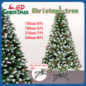 GD Christmas Xmas Tree High Quality Green PVC Mixed Made Artificial Christmas Tree with pinecone
