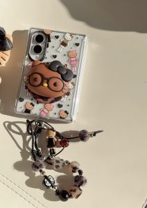 Sanrio | Ốp Điện Thoại Hello Kitty Có Chân Dài Giá Đỡ Từ Tính Hoạt Hình Dành Cho Samsung Galaxy Z Fold 8 Ultra Z Fold7 - Chống Sốc Chống Trầy Xước Chống Nước