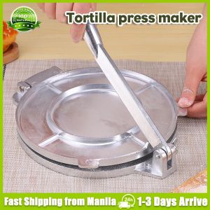 Manual Tortilla Press Maker Pita Maker Machine Chapati Roti Maker Kitchen Tools Household Round DIY Aluminum Alloy Cake Presser