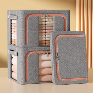 Oxford Cloth Foldable Clothing Storage Box Home Use Fabric Organizer Box for Wardrobe Adult Apparel Storage Solution