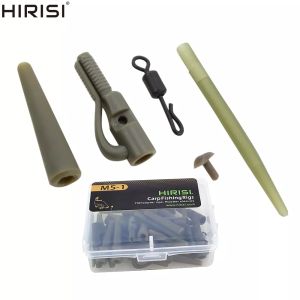 Hirisi 40pcs Carp Fishing Safety Lead Clips Tail Rubber Cone Anti Tangle Sleeve Quick Change Swivels Fishing Accessories M5-1