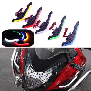 SEAMETAL Motorcycle Winglets Front Side Spoiler Aerodynamic Wing Universal Fixed Wind Wing Decoration with LED Light