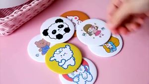 TJS Cermin Kaca Bulat Mini Kecil Dandan Rias Motif Kartun Lucu Murah Make Up Kosmetik Cosmetic BY PR081