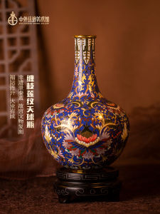 Chinese Style Blue And White Enamel Tianqi Bottle Decorative Vase Safe Keeping Business Promotions Home Decor Artifacts