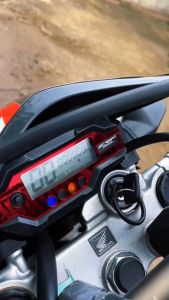 Cover Pelindung Speedometer CRF 150l Variasi Akrilik Miror Krom Hologram Pelangi Garnish Cover Speedometer CRF Gratis Stiker Pack Surex Gank Supermoto Mahes Striping