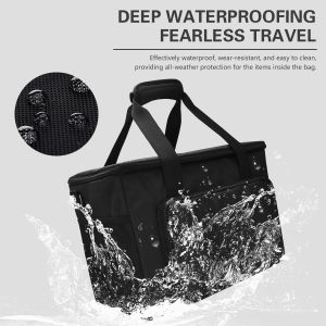 ชุดเครื่องมือตัดผมกลางแจ้งสำหรับช่างทำผมโดยเฉพาะกันน้ำพับได้ที่จัดเก็บกรรไกรเครื่องเป่าผมที่ทนทานต่อการฉีกขาด