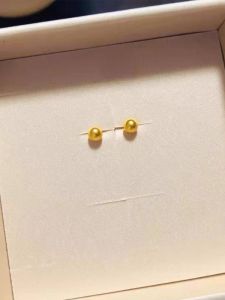 18K Gold Plated Hypoallergenic Golden Bean Earrings Womens Fashion Jewelry Non-fading Ear Cuff Lightweight Luxury